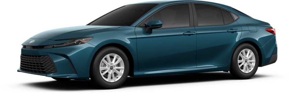 Toyota official 2026 Camry LE exterior illustration, front three-quarter view