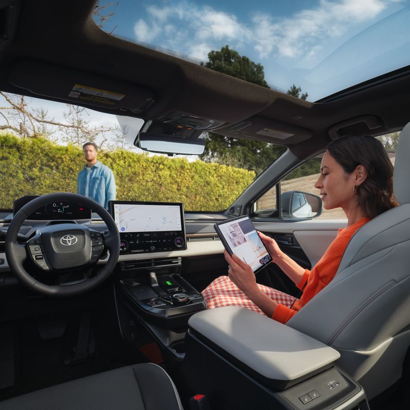 Interior comfort and cargo versatility in the 2026 Toyota BZ.