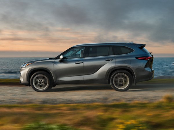 2026 Toyota Highlander Limited AWD interior shown in Graphite leather trim