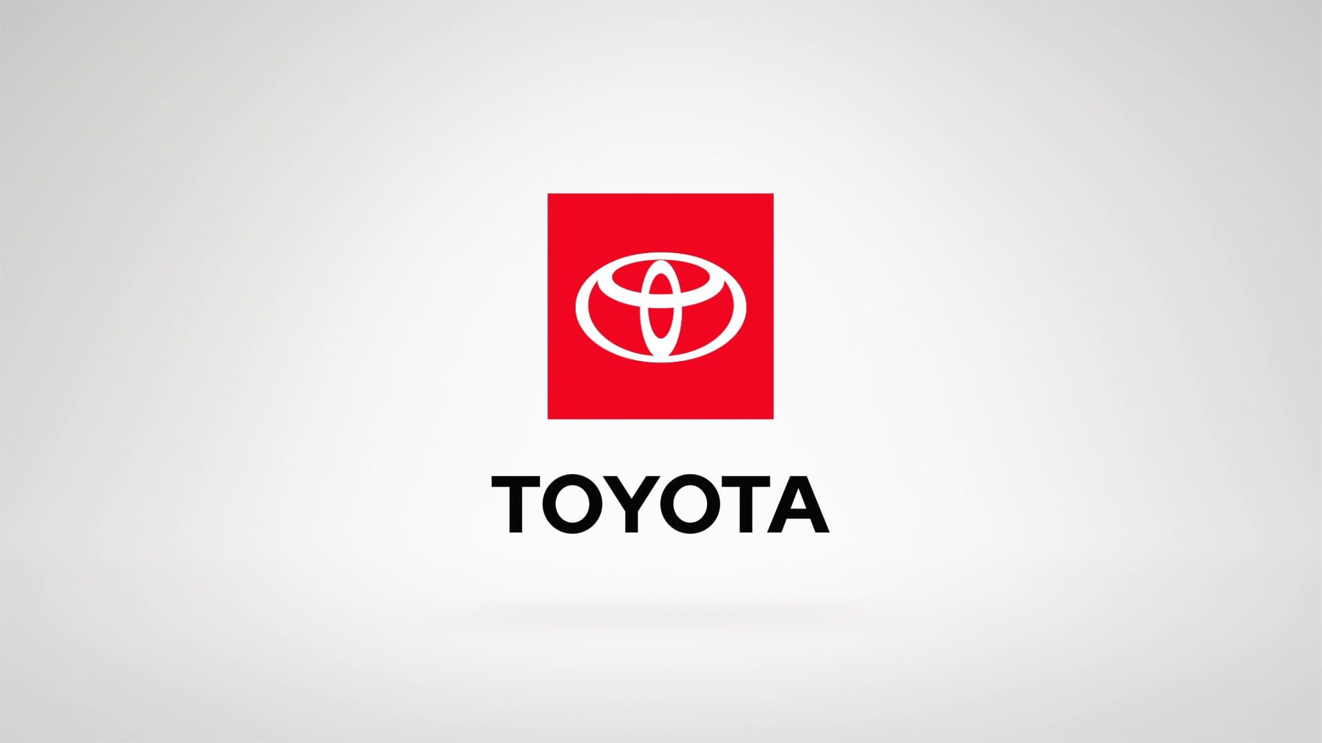 Full-screen end tag with Toyota logo on white background.