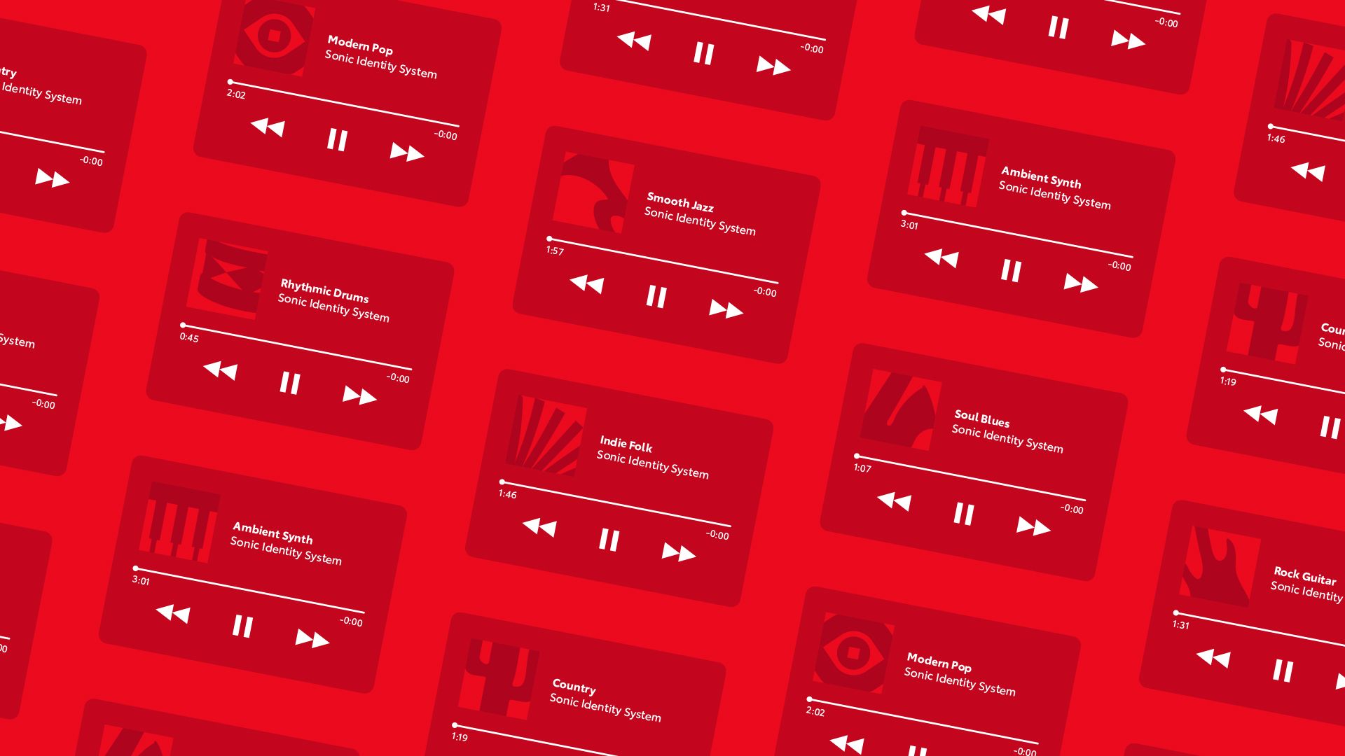 Music player graphics showing multiple Watermark tracks.