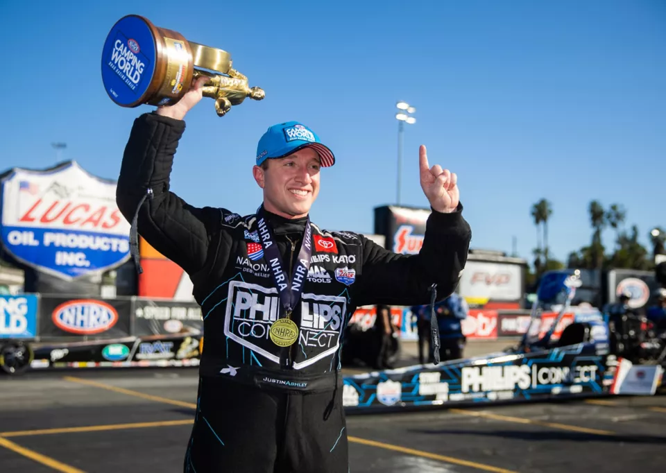 Justin Ashley Wins Second Consecutive NHRA Winternationals in Pomona