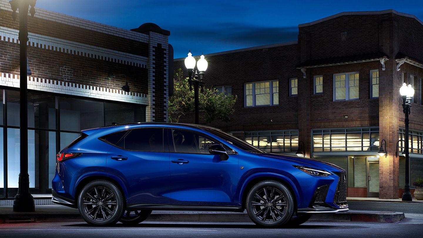 Exterior of the Lexus NX F SPORT Handling shown in Ultrasonic Blue Mica 2.0.