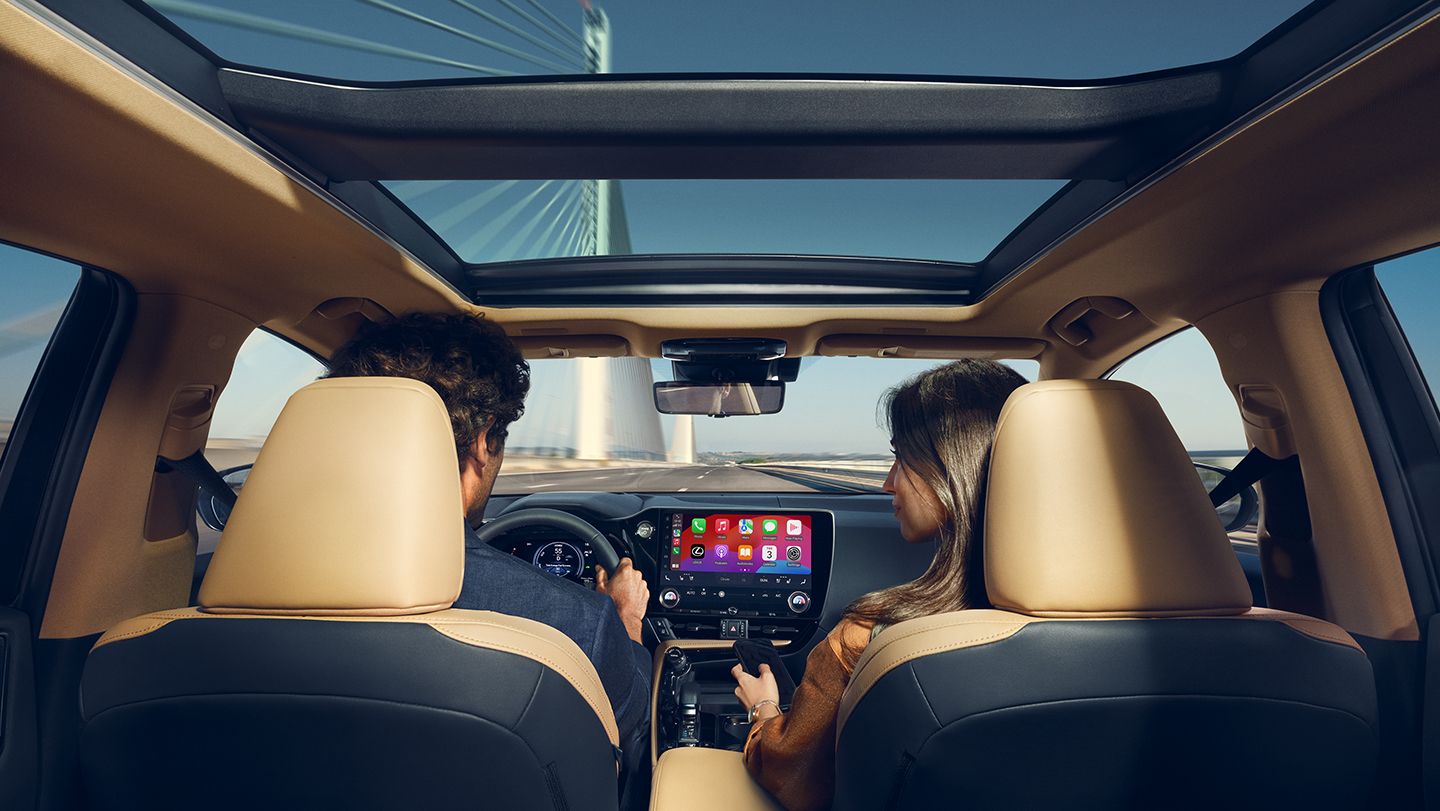Couple test drive a pre-owned Lexus NX near Santa Clarita