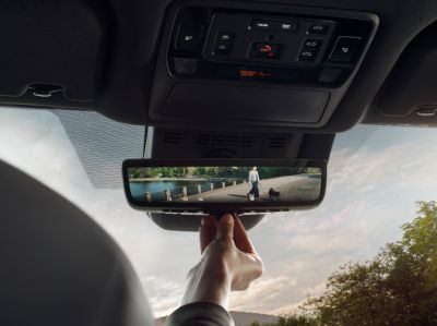 2025 Lexus TX Luxury 3 Row SUV Lexus Com Lexus Tx Digital Rearview Mirror 550x411 LEX TXG MY24 0333