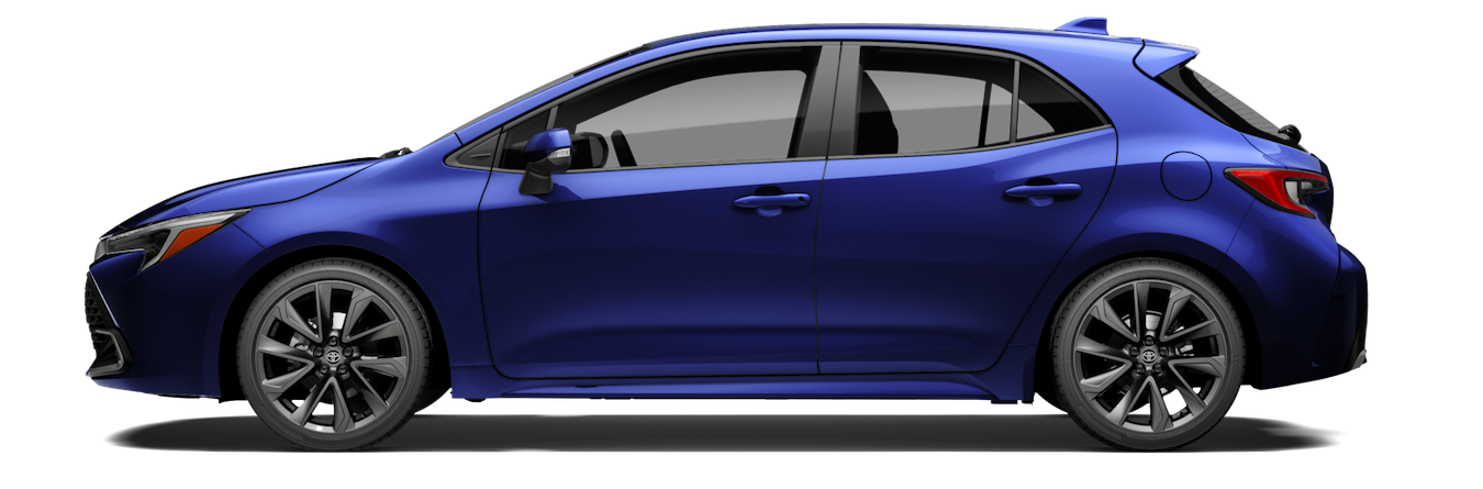 Corolla Hatchback XSE 2023 en color Blue Crush Metallic