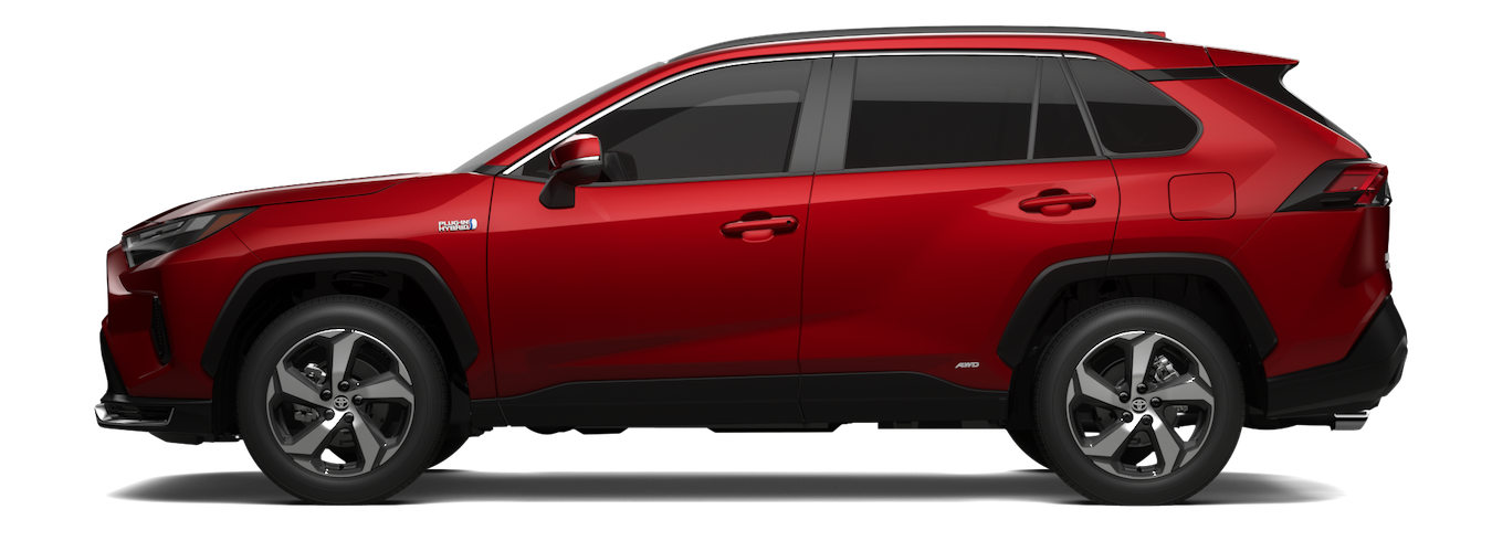 2023 RAV4 Prime XSE shown in Supersonic Red/Midnight Black Metallic Roof