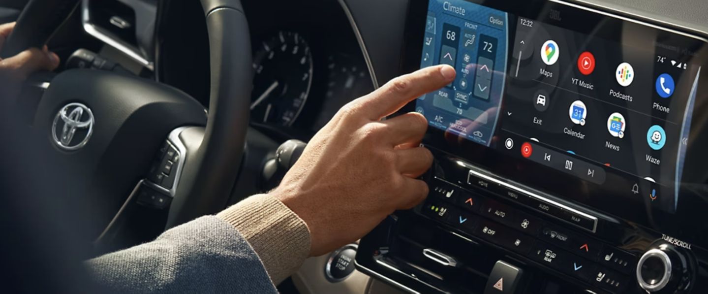 Representative Toyota multimedia screen displaying phone apps