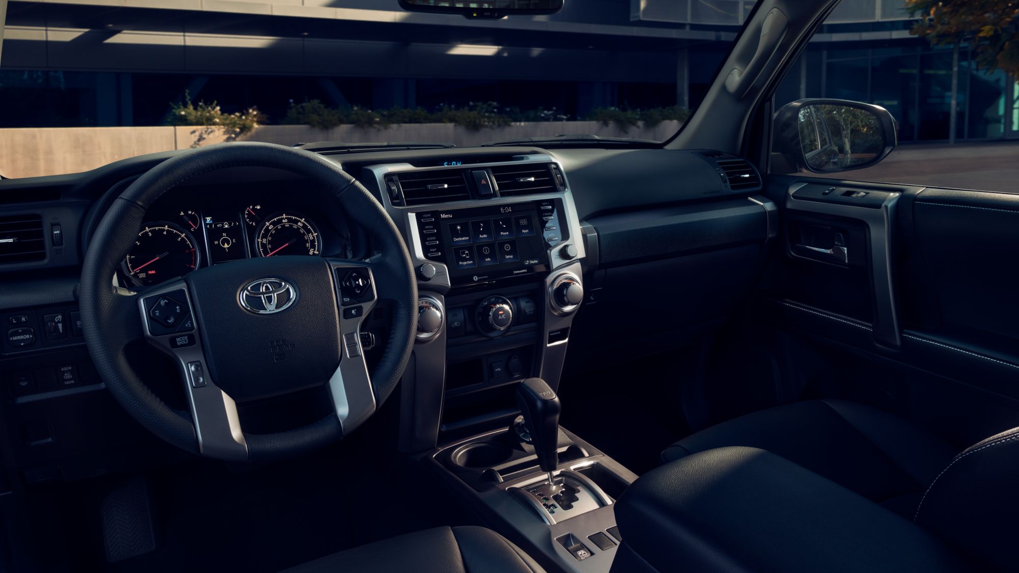 TRD Sport interior shown in Black SofTex