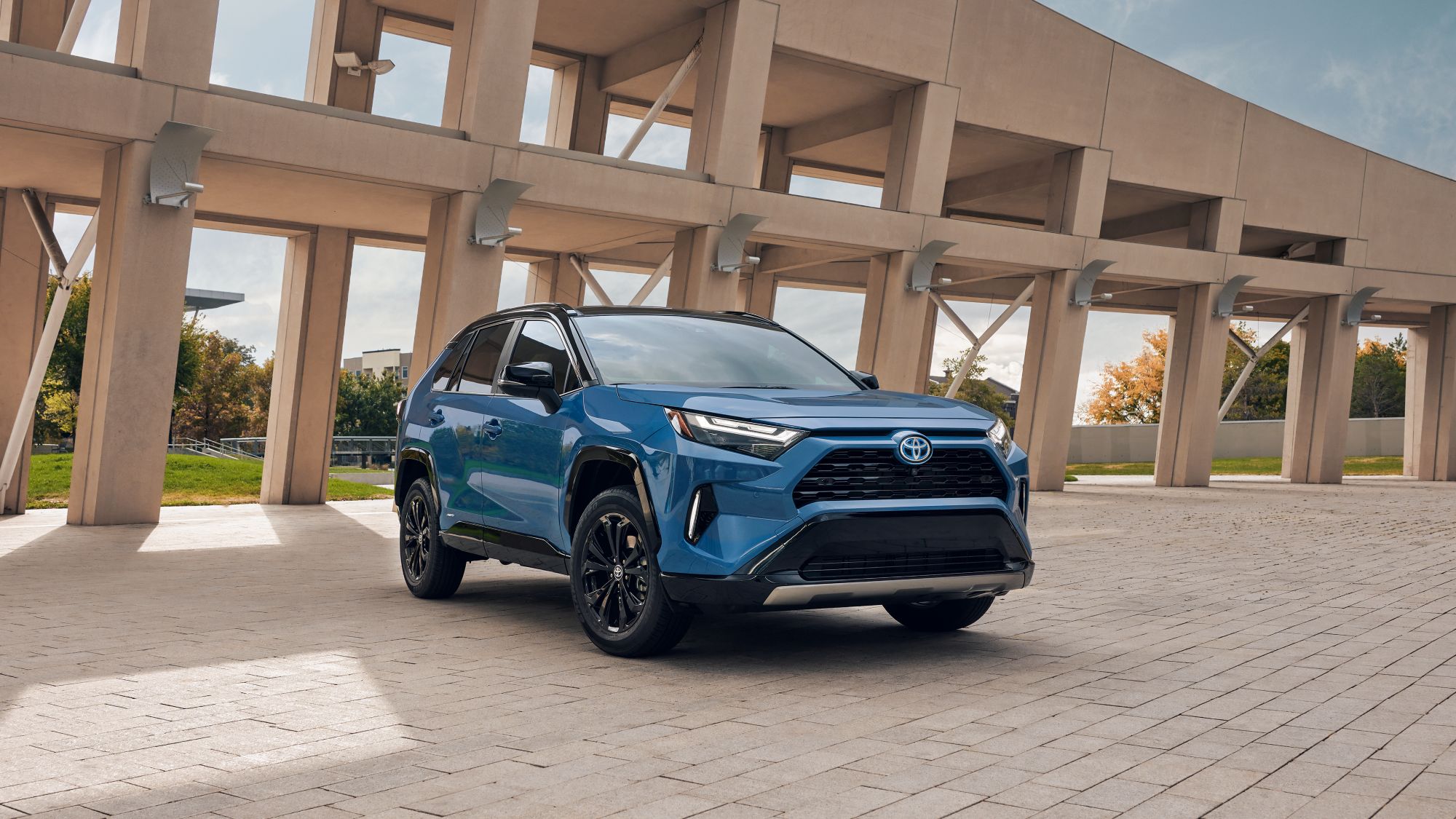 2024 RAV4 Crossover calvary blue Limited in parking garage