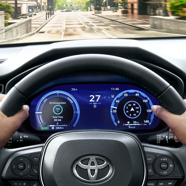 The front dashboard of a car