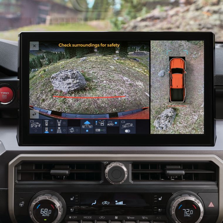 The front display screen in a truck
