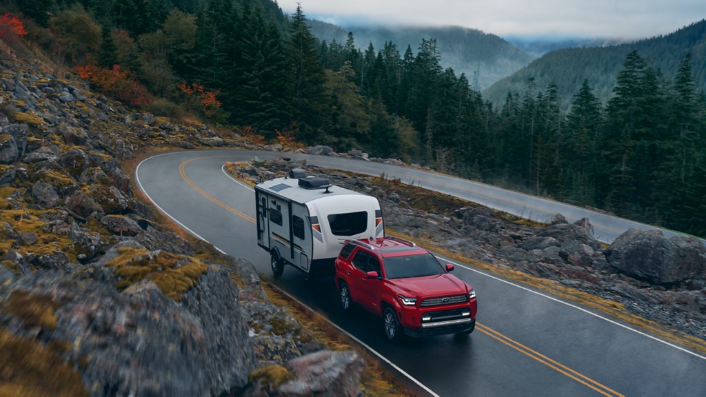 2025 Toyota 4Runner towing large RV camper