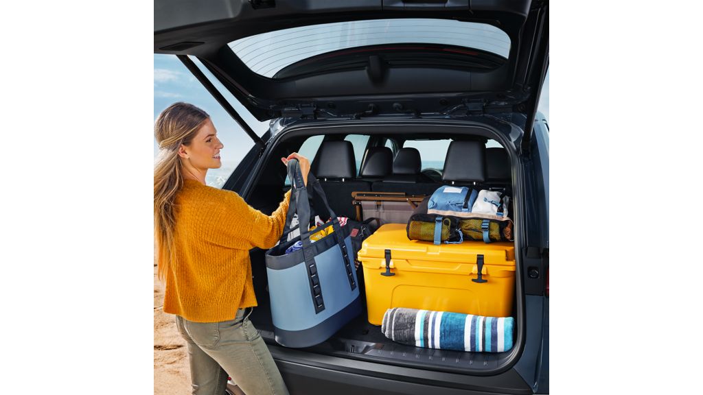 Toyota Highlander cargo space full of camping gear