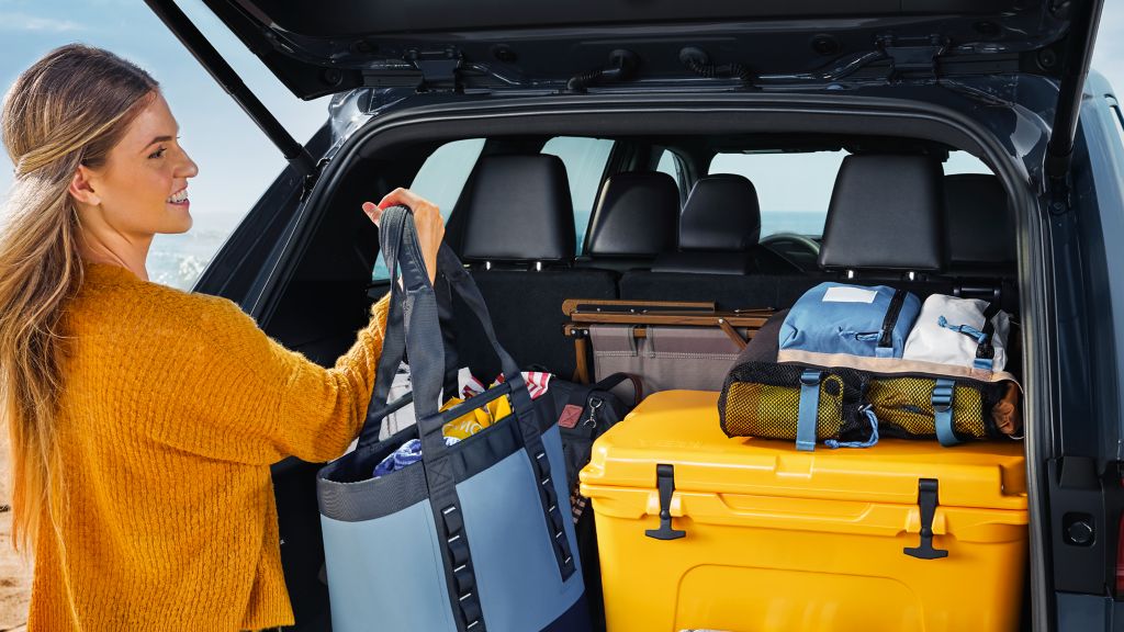 Toyota Highlander cargo space full of camping gear
