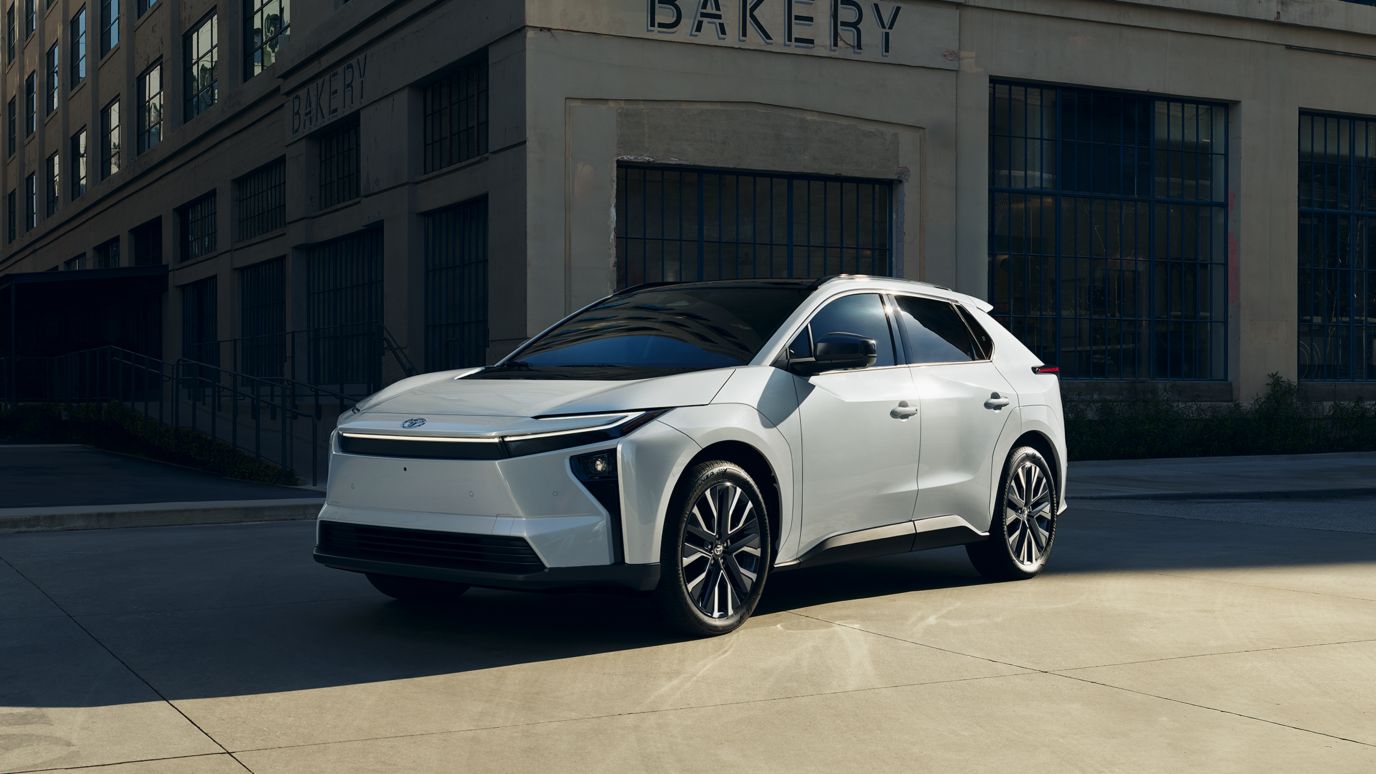 2026 Toyota bZ exterior front three-quarter view at Claremont Toyota in Claremont
