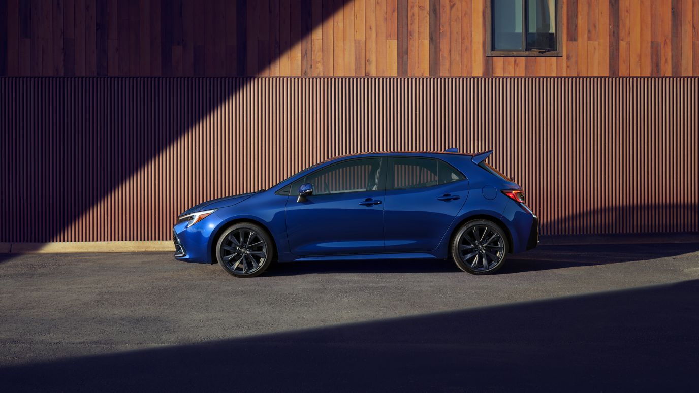 2026 Toyota Corolla Hatchback XSE side profile at Claremont Toyota in Claremont