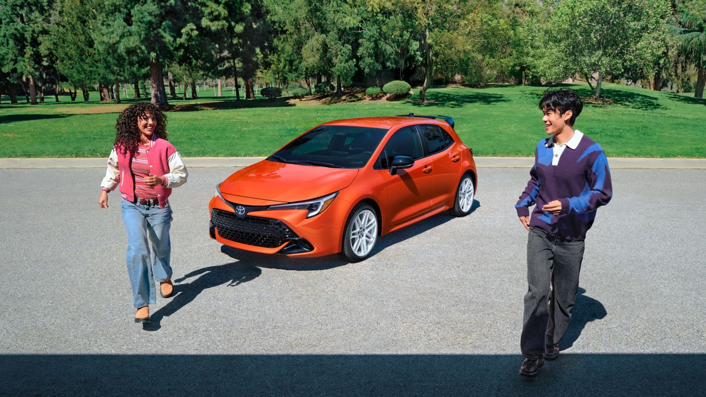2026 Toyota Corolla Hatchback lifestyle shot at Claremont Toyota in Claremont
