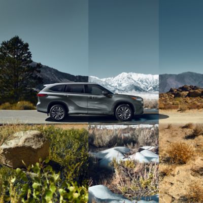 Toyota Highlander in the mountains