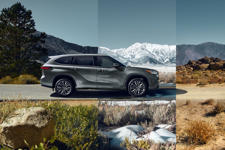 Toyota Highlander in the mountains