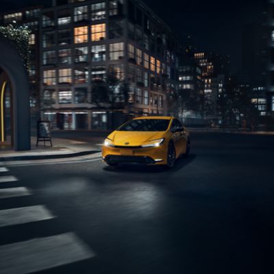 Official Toyota image of the 2026 Prius Nightshade in Karashi