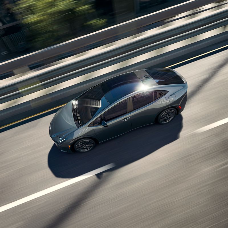 Toyota Prius Plug-in Hybrid solar charging roof shown from above