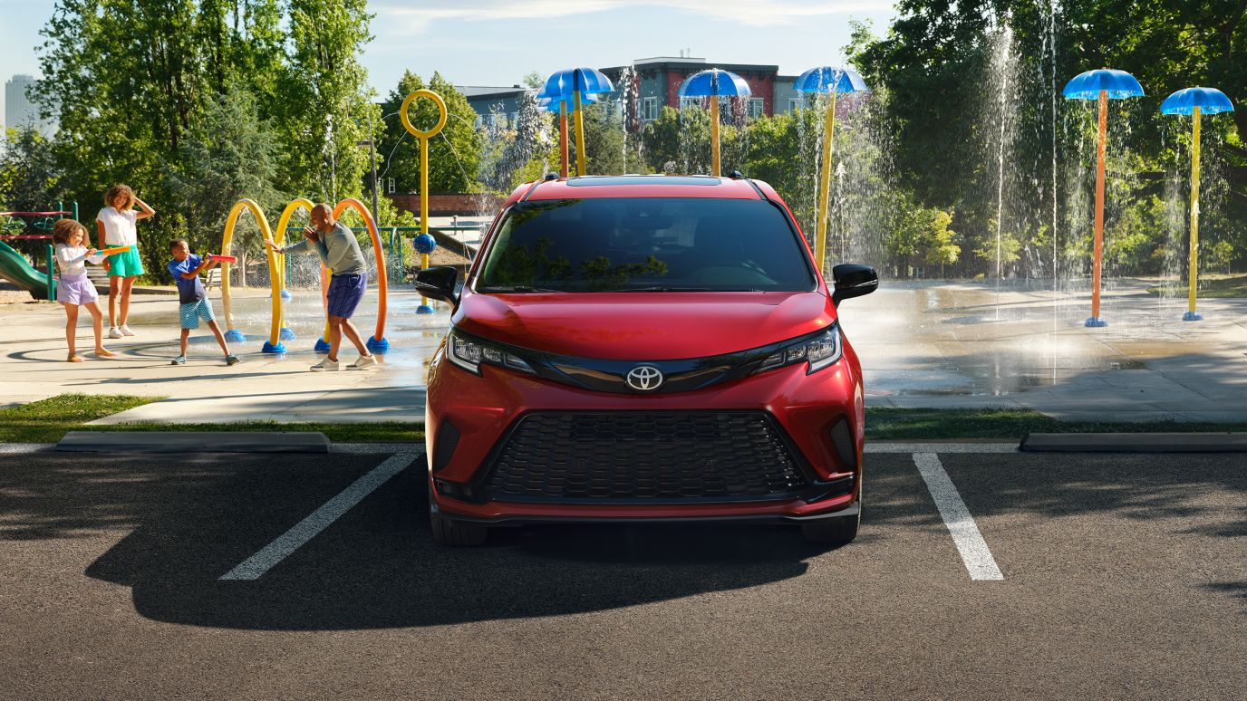 2026 Toyota Sienna XSE shown in Ruby Flare Pearl. Options shown.